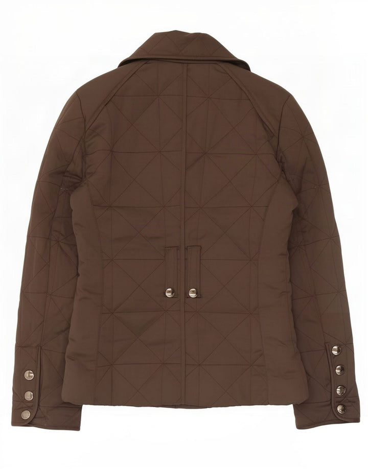 Zara Mujer Chaqueta Acolchada UK 42 Poliéster Marrón Medio