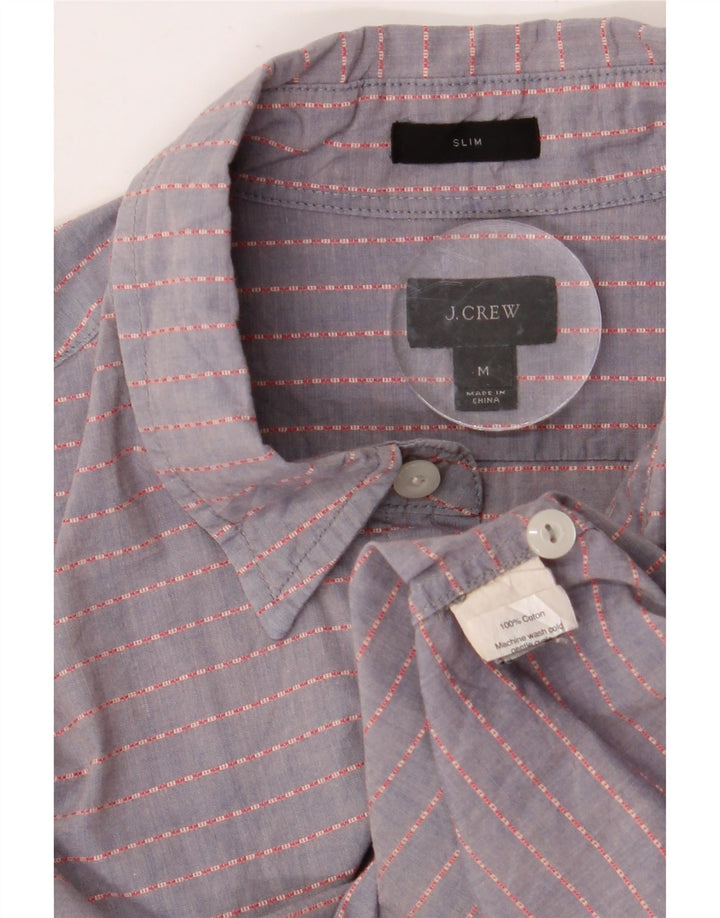 J. CREW Camisa ajustada para hombre de algodón a rayas gris medio