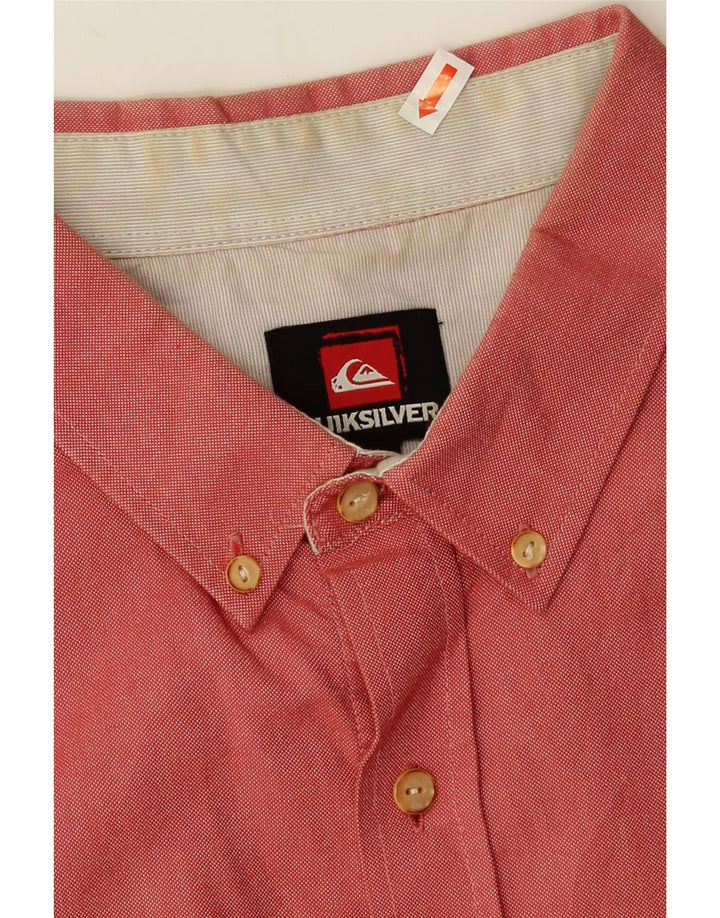 Quiksilver - Camisa de manga corta para hombre, talla grande, algodón rojo