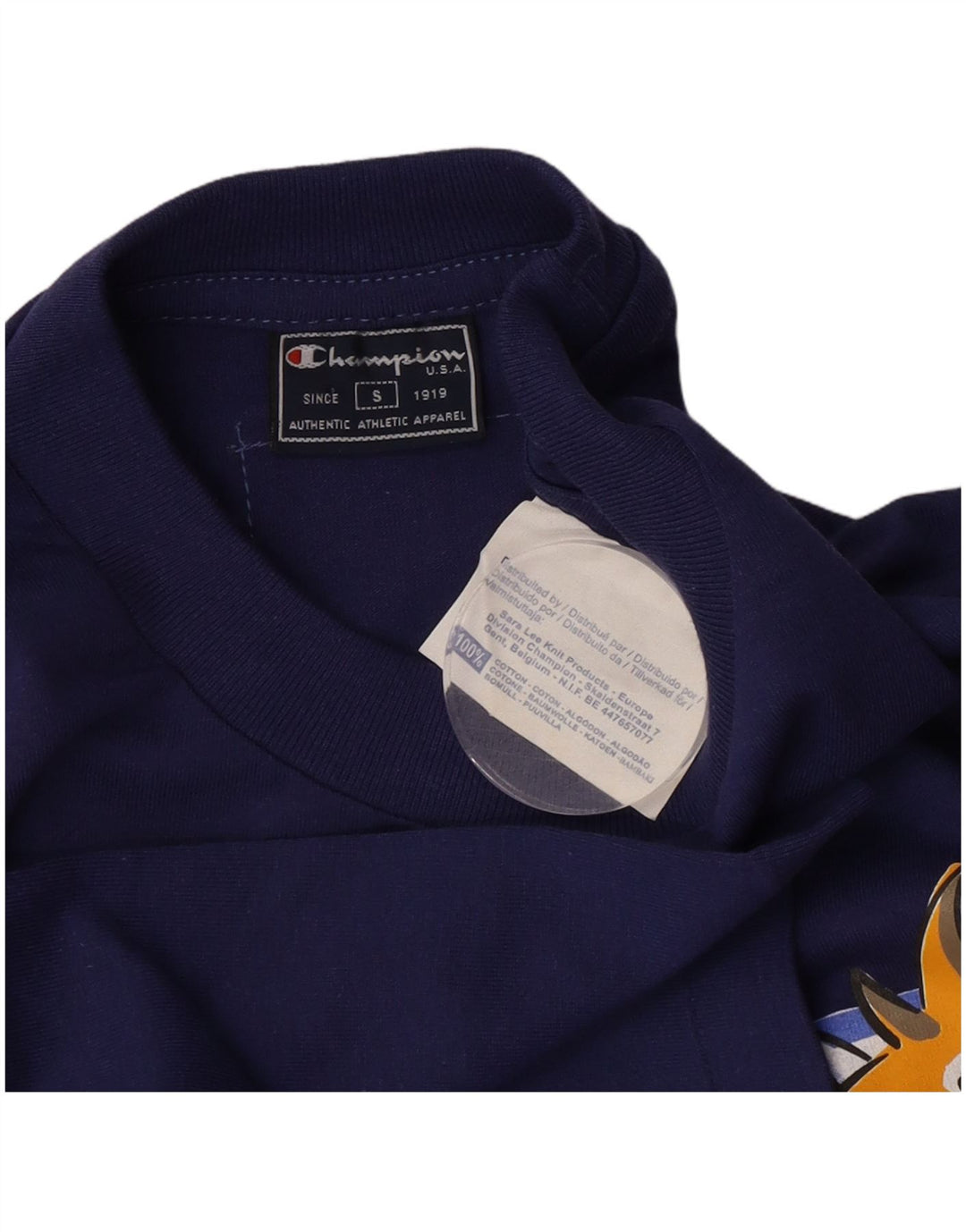 Champion Camiseta gráfica para hombre Top Small Blue Cotton