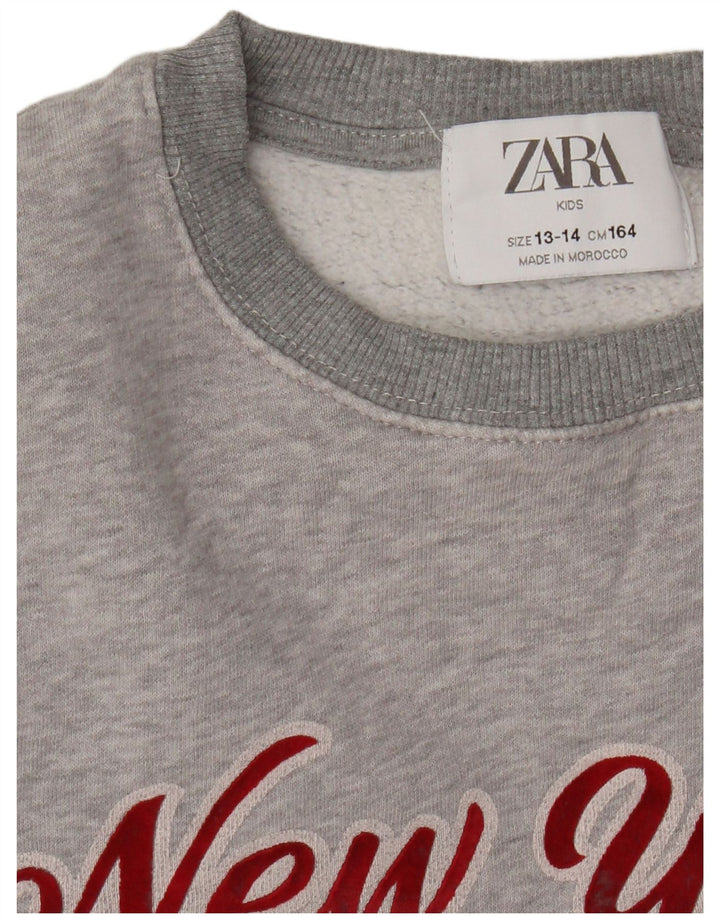 Zara Sudadera con gráfico para niño Jumper 13-14 años Gris