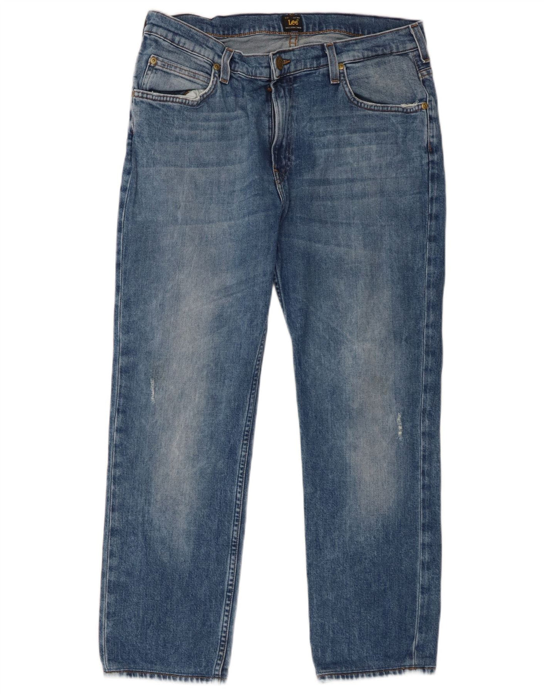 Lee Vaqueros Rectos Rider Para Hombre W34 L26 Algodón Azul