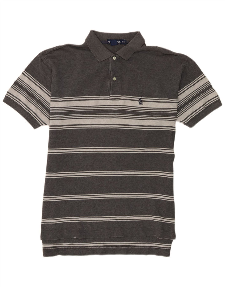 Polo Nautica Hombre De Algodón A Rayas Gris Medio