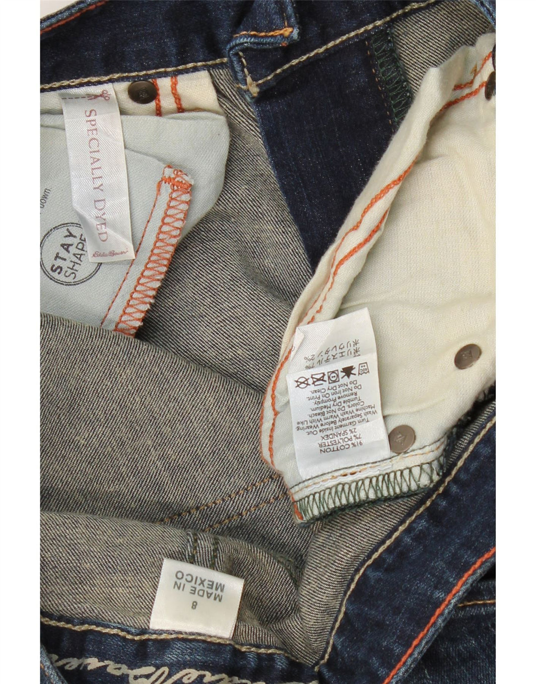 EDDIE BAUER Vaqueros con corte de bota curvos para mujer US 8 Medium W34 L32 Azul marino