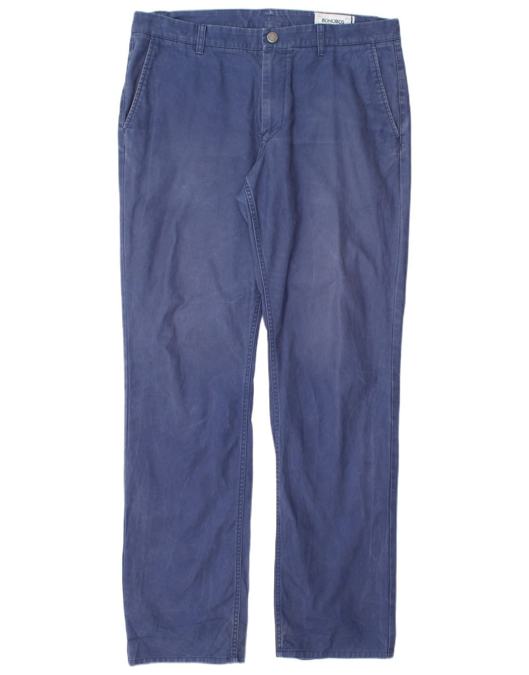 BONOBOS Pantalón chino recto para hombre W35 L34 Algodón azul