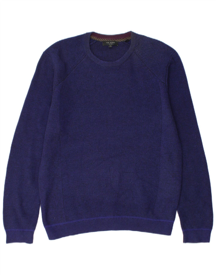 Ted Baker - Jersey de cuello redondo para hombre, talla 4, poliéster azul marino grande