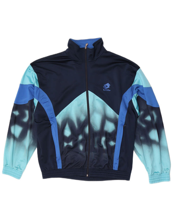 Lotto Chaqueta de chándal para hombre ES 42/44 XL Azul marino Colorblock Poliéster
