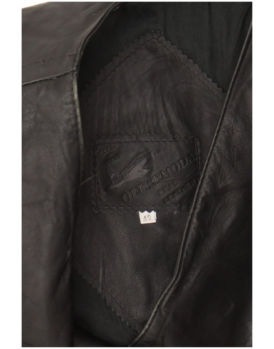 Chaleco de cuero para mujer Oltremoda IT 42 Cuero negro mediano