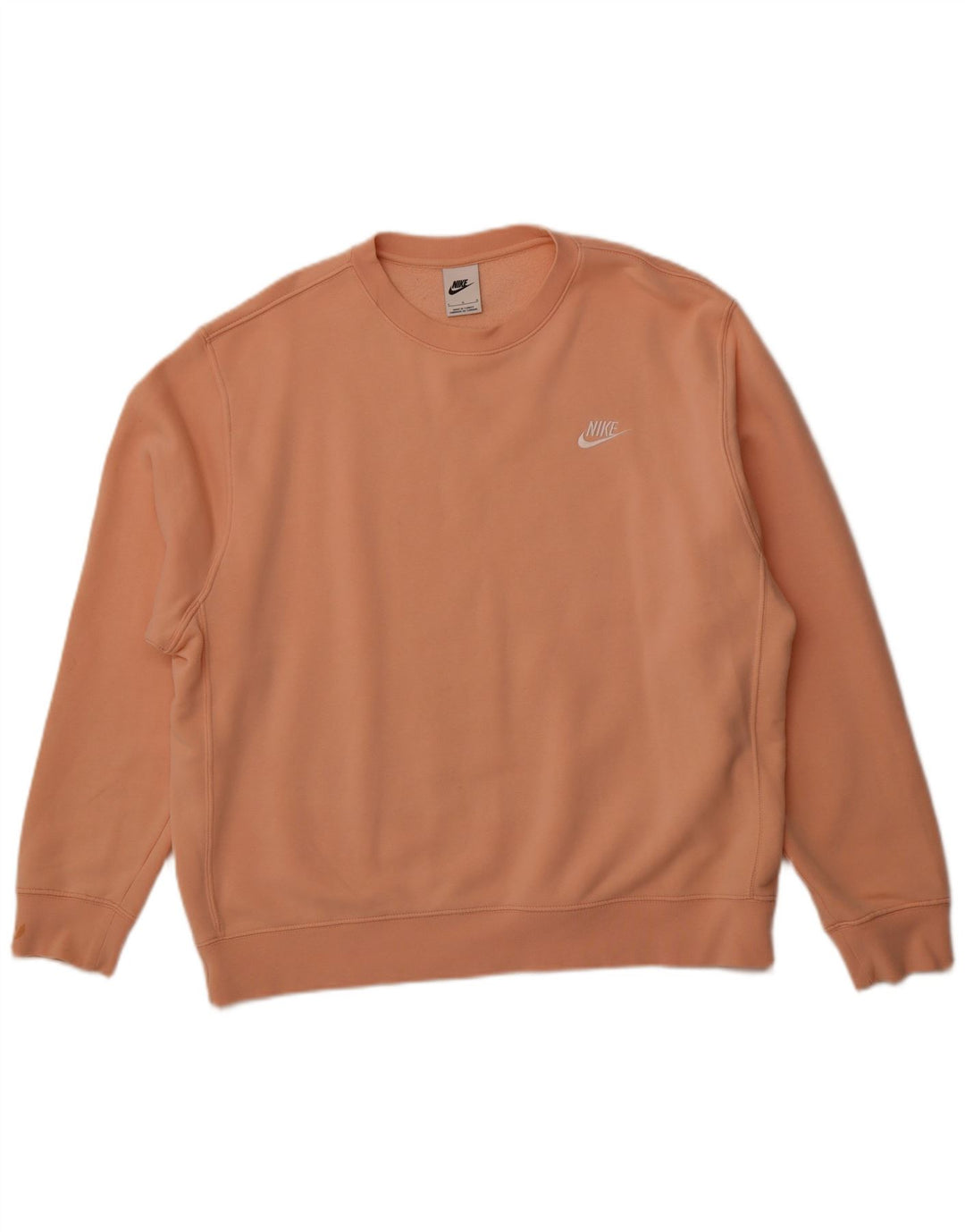 NIKE Hombre Sudadera Jumper Large Naranja Algodón
