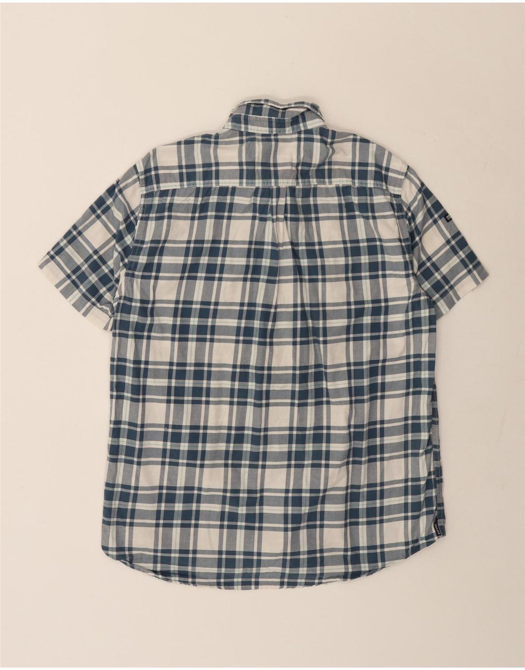 Superdry Camisa De Manga Corta Para Hombre XL De Algodón A Cuadros Azul