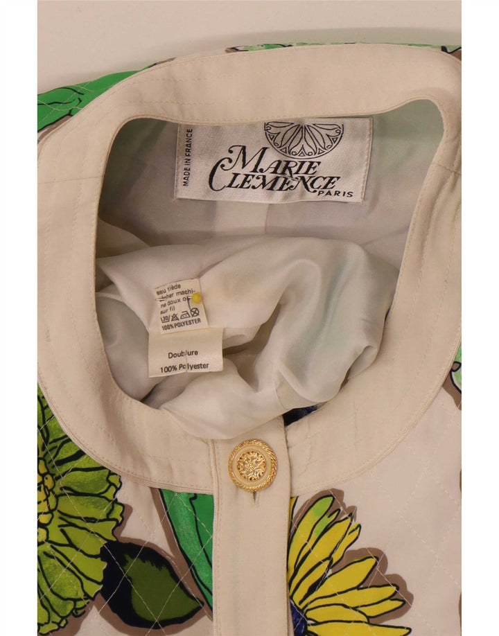Vintage mujer 6 botones Blazer chaqueta IT 42 medio multicolor floral