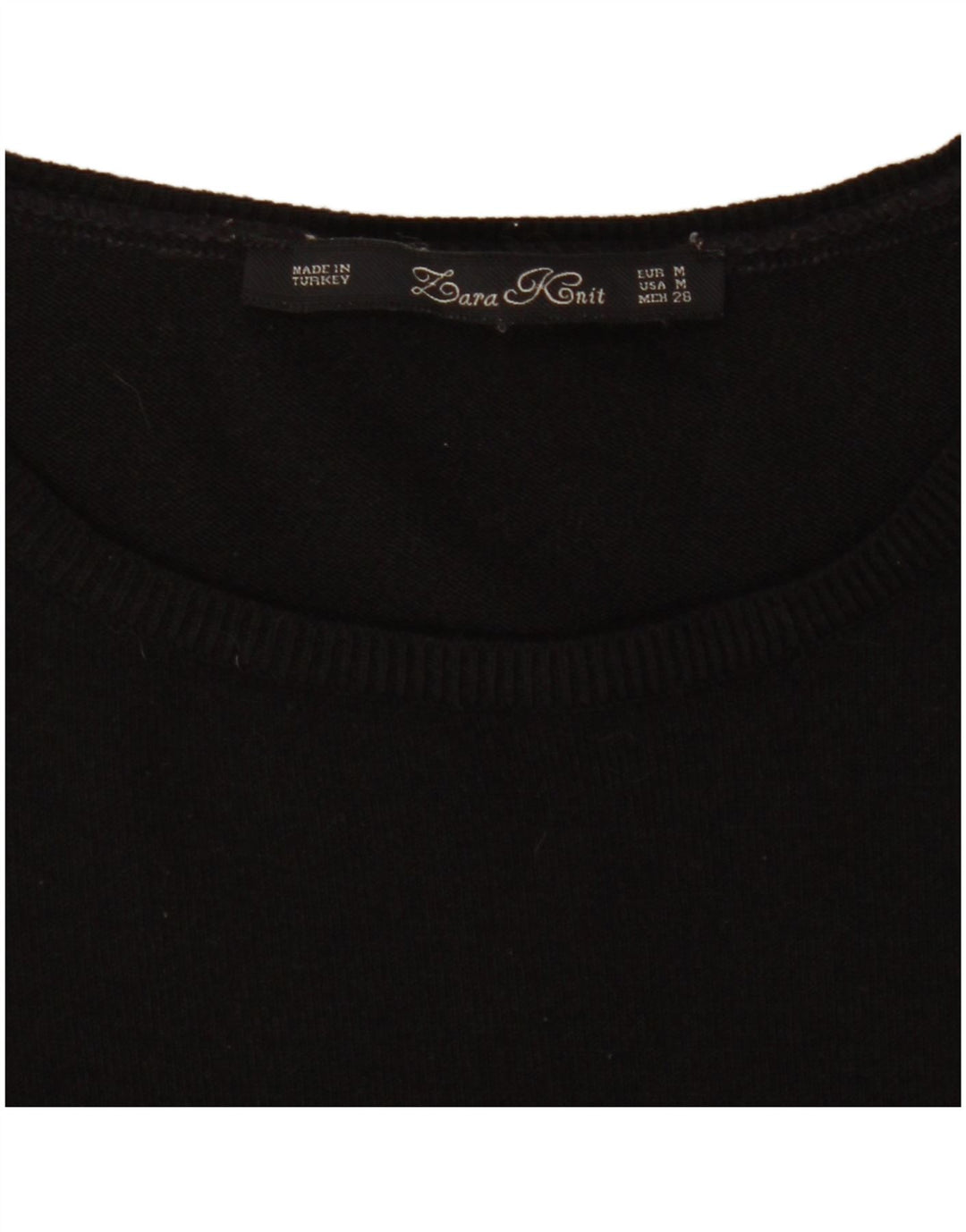 Zara Mujer Vestido Jersey De Manga Larga UK 42 Medium Negro
