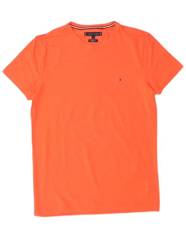 TOMMY HILFIGER Mens Slim Fit T-Shirt Top Medium Orange