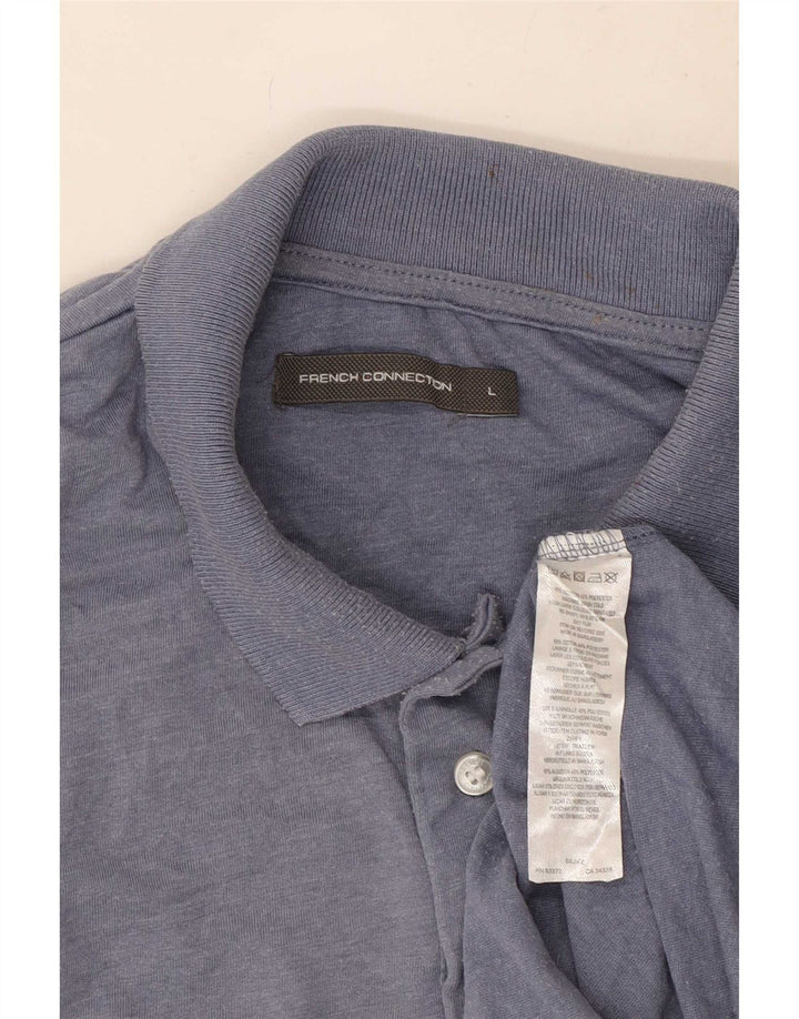 French Connection Polo para hombre de algodón azul grande