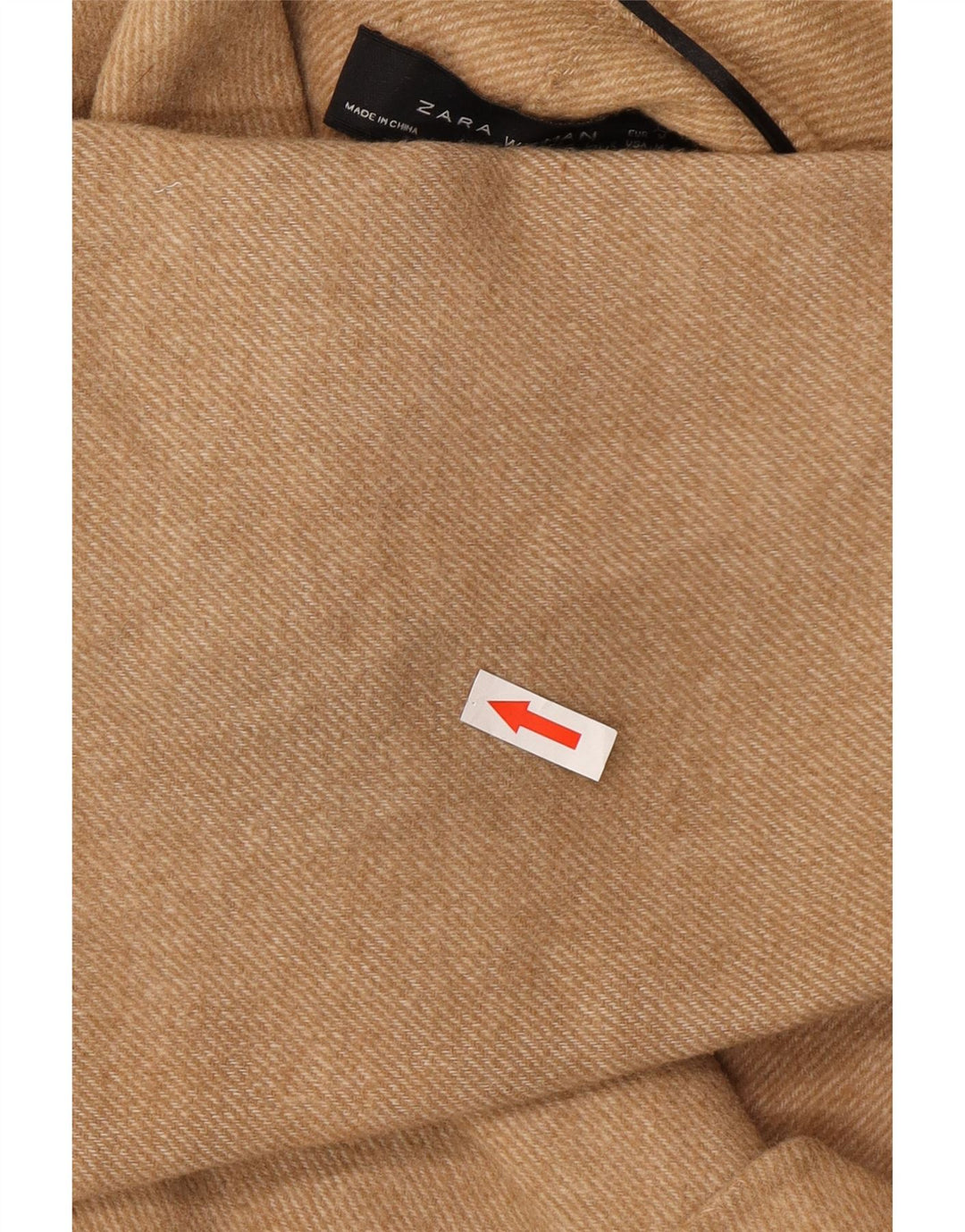 Zara Mujer Abrigo Extragrande UK 44 Lana Beige Medio