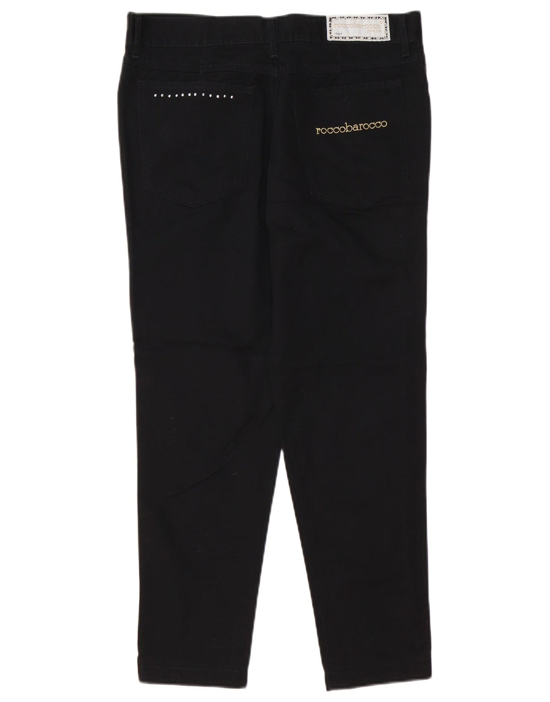 ROCCOBAROCCO Vaqueros ajustados para mujer IT 48 XL W34 L25 Algodón negro