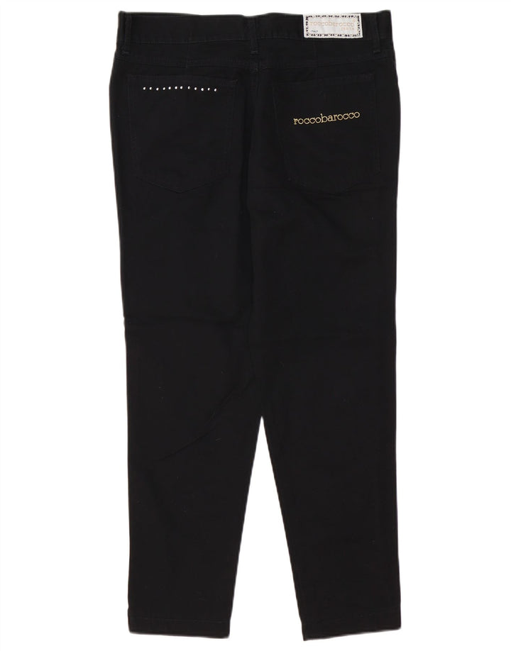 ROCCOBAROCCO Vaqueros ajustados para mujer IT 48 XL W34 L25 Algodón negro