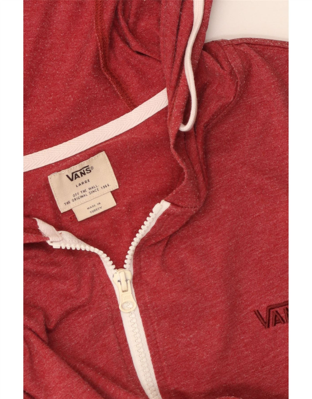 Vans - Sudadera con capucha y cremallera para hombre, talla grande, color rojo