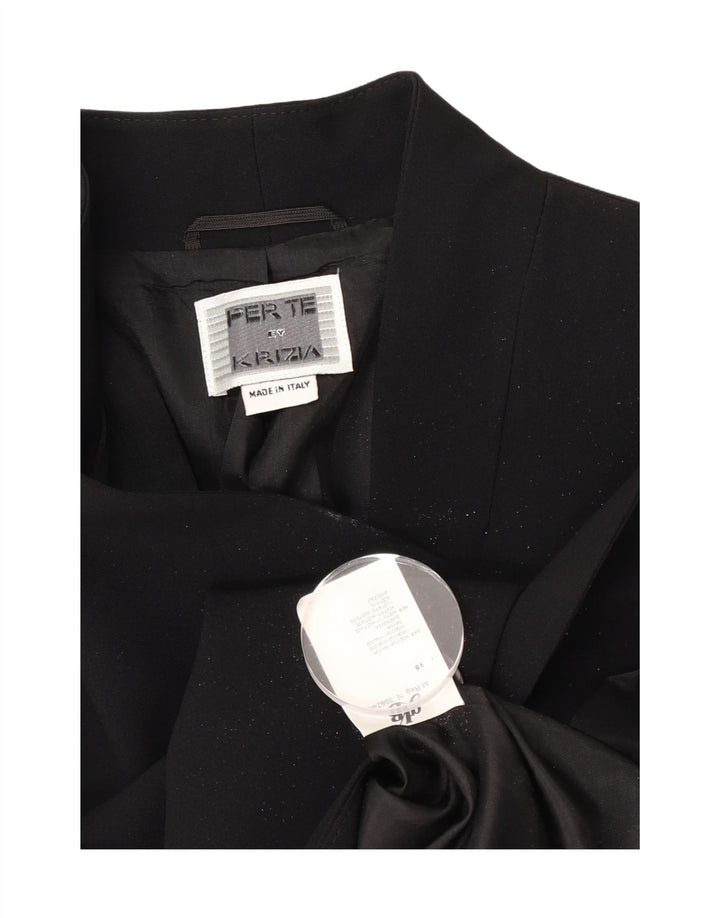 Perte by Krizia Chaqueta tipo blazer con 1 botón y manga 3/4 para mujer UK 40 Medium Black