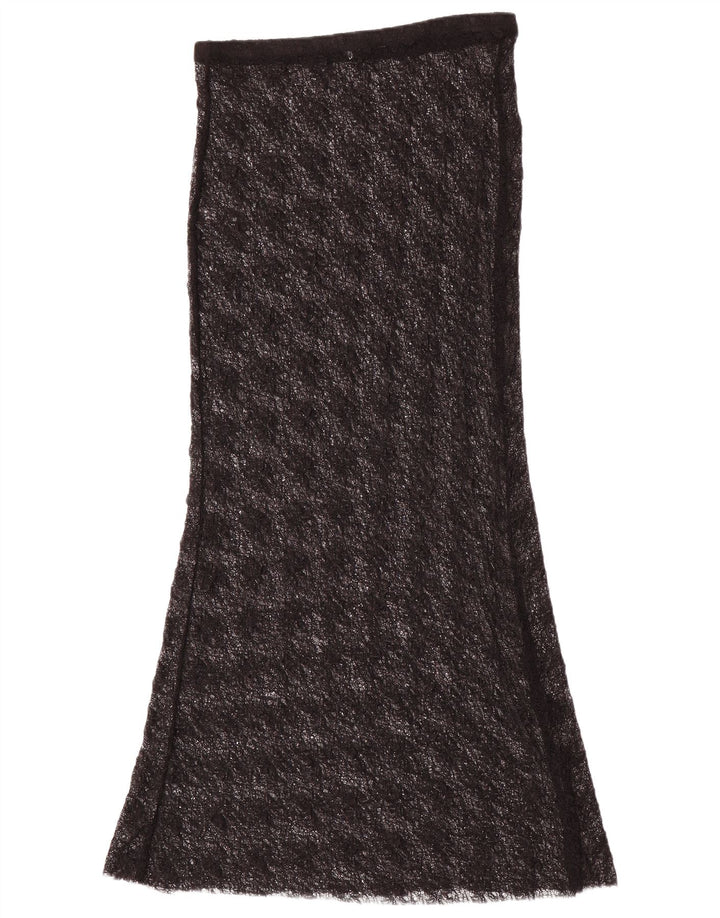 Zara Mujer Falda Maxi De Encaje Mediana W28 Poliamida Negra