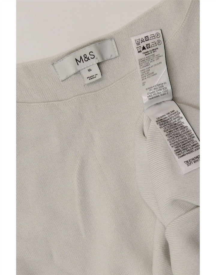 Marks & Spencer Top sin mangas para mujer UK 46 Large Off White Viscosa