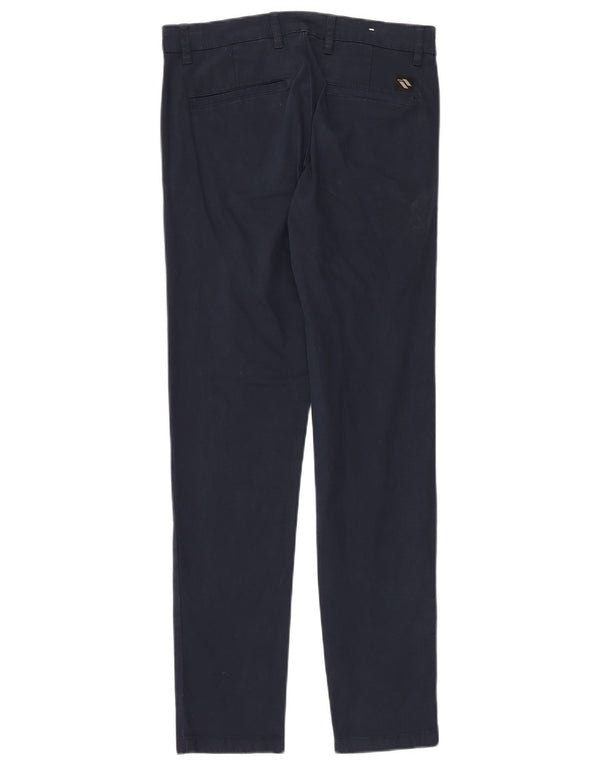 Zara Mens Slim Chino Pantalones EU 38 Small W30 L30 Azul Marino Algodón