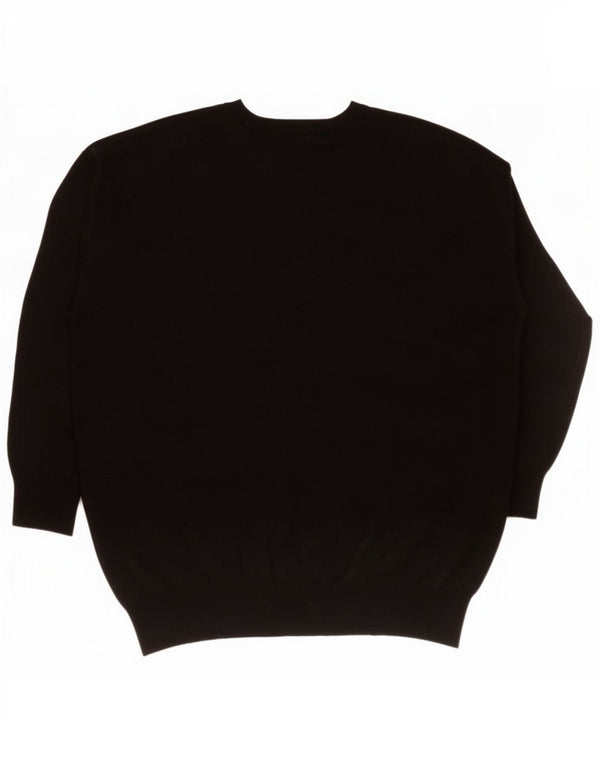 Zara Mujer Jersey Oversize Con Cuello En V UK 40 XL Negro