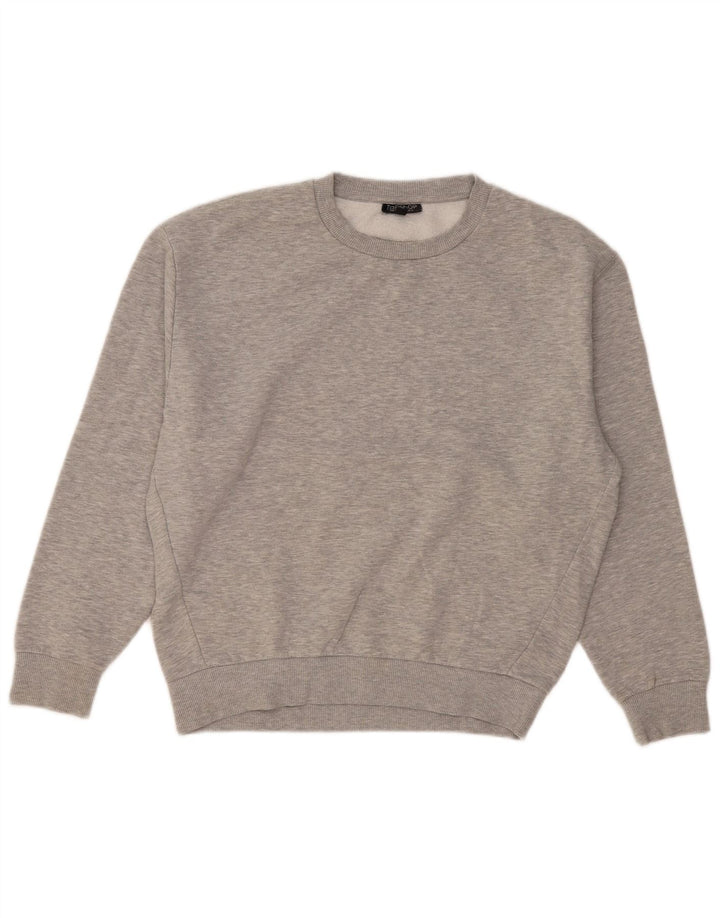 Topshop - Sudadera extragrande para mujer, talla 10, poliéster gris pequeño