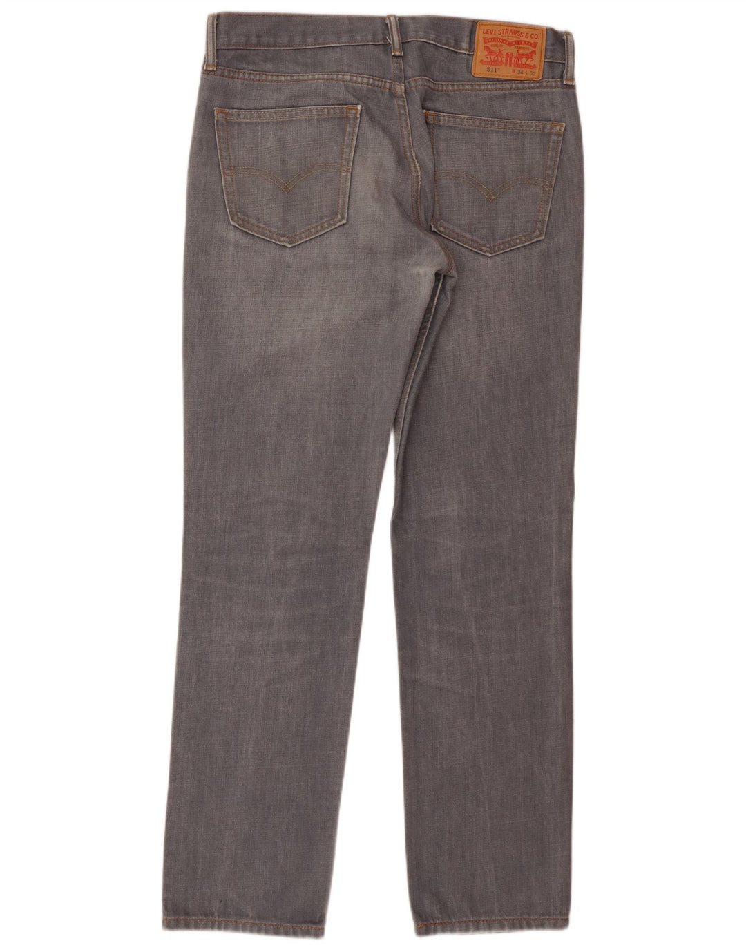 Levi's Hombre 511 Slim Jeans W34 L32 Algodón Gris