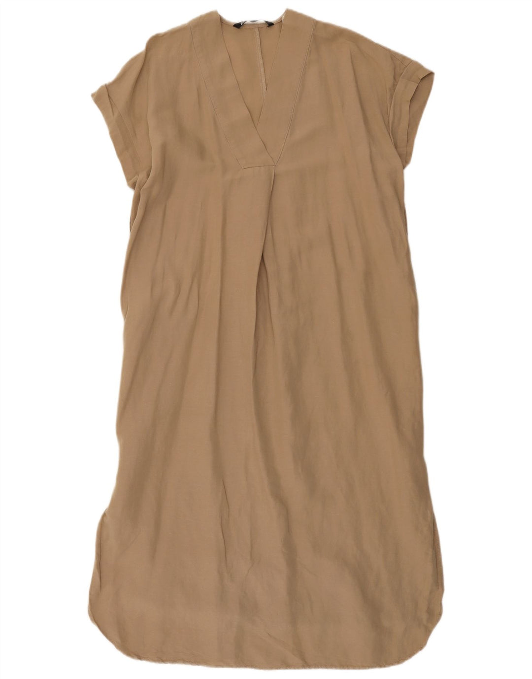 Zara Mujer Vestido Recto Extragrande UK 6 XS Beige