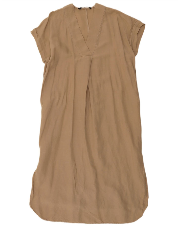 Zara Mujer Vestido Recto Extragrande UK 6 XS Beige