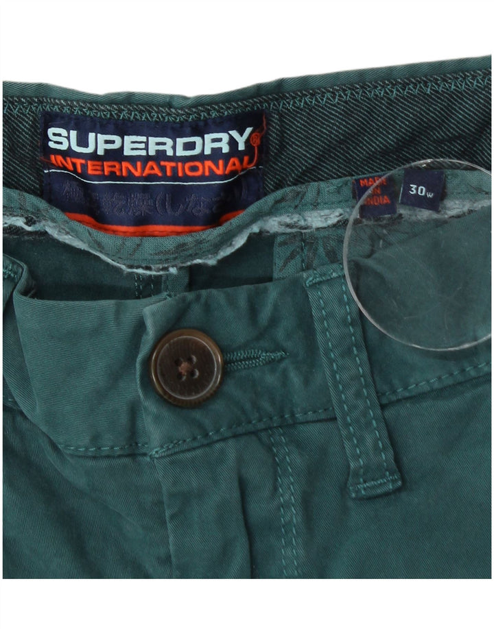 Superdry Pantalones cortos chinos W30 de algodón azul medio para hombre
