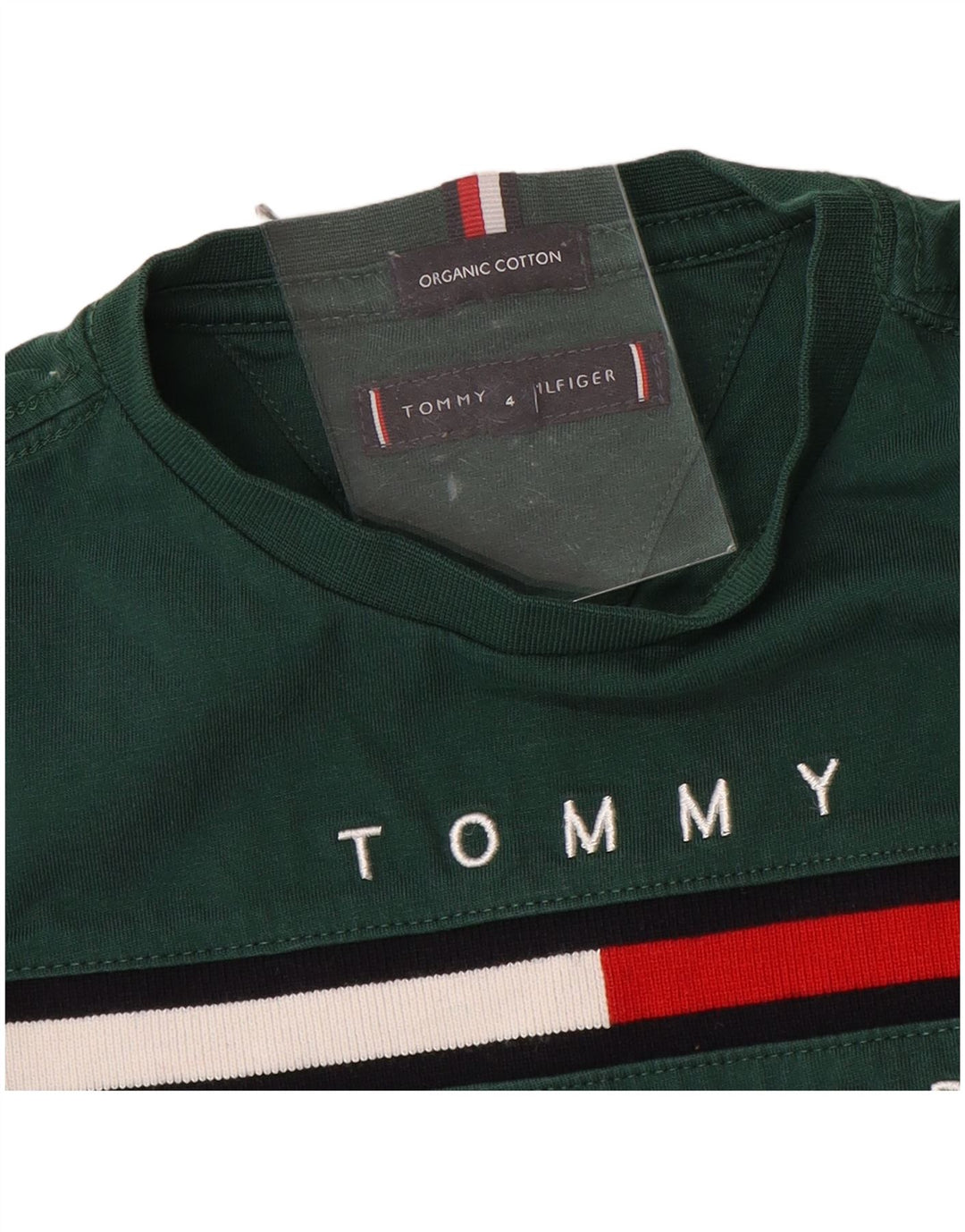 TOMMY HILFIGER Camiseta gráfica para niño Manga larga 3-4 años Algodón verde