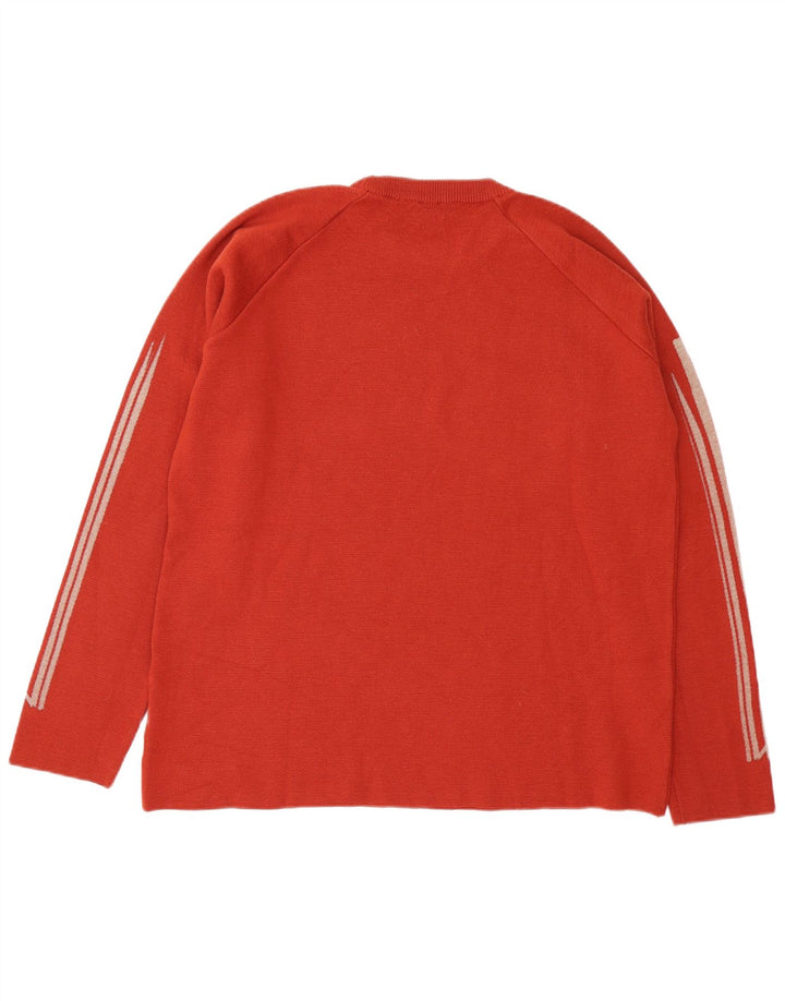 Fila Hombre Crew Neck Jumper Sweater XL Rojo Colorblock Lana