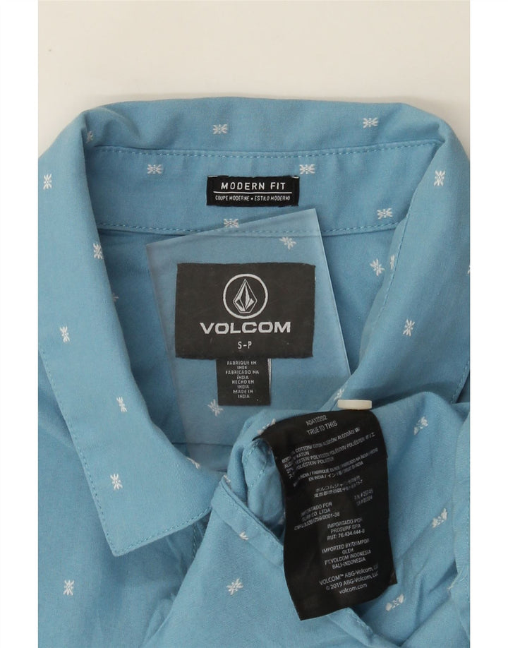 Camisa Volcom Modern Fit de manga corta de algodón con lunares azules pequeños
