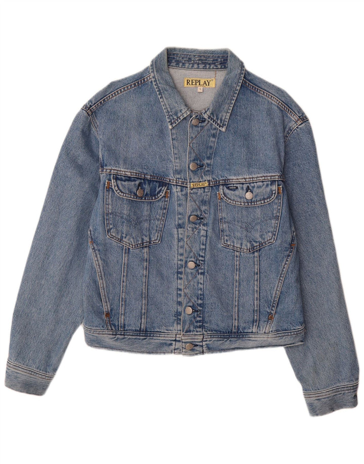 Replay Chaqueta vaquera para hombre UK 40 Grande Algodón azul