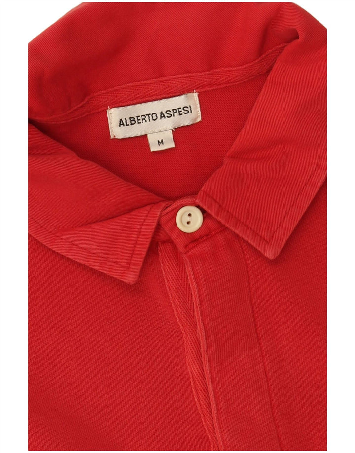 Alberto Aspesi Polo Hombre Manga Larga Algodón Rojo Medio