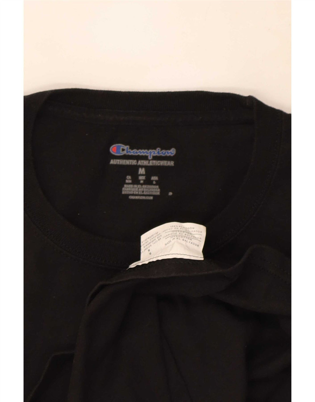Champion Camiseta Hombre Top Medium Negro Algodón