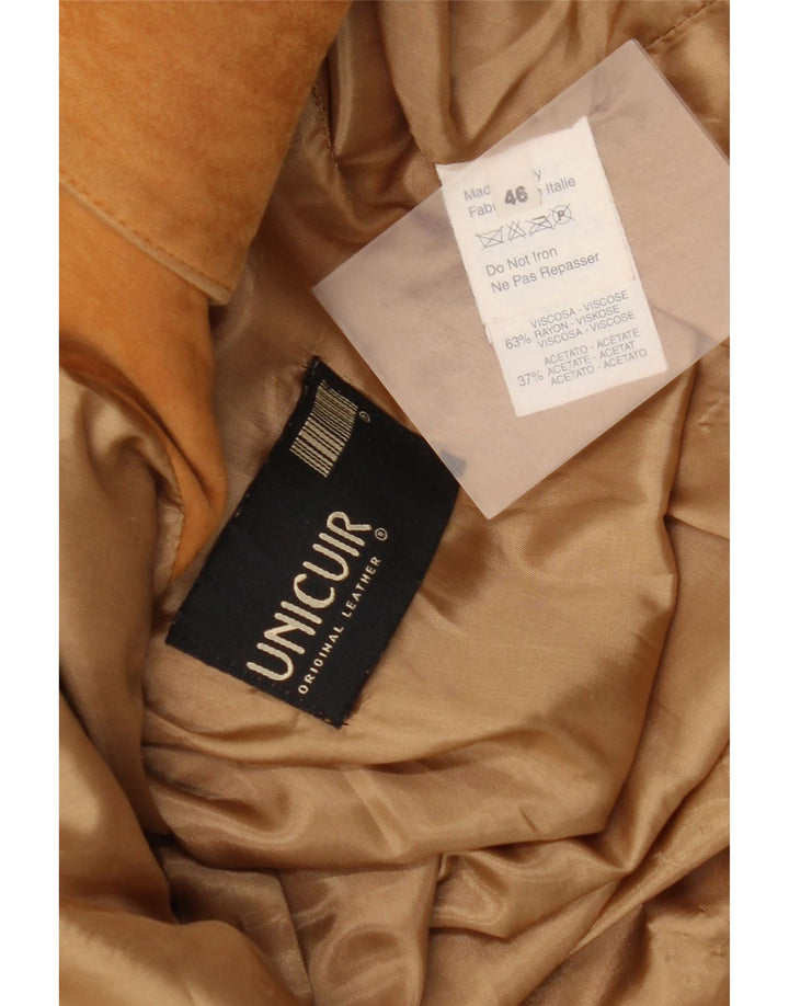 Vintage mujer chaqueta de ante IT 46 cuero marrón grande