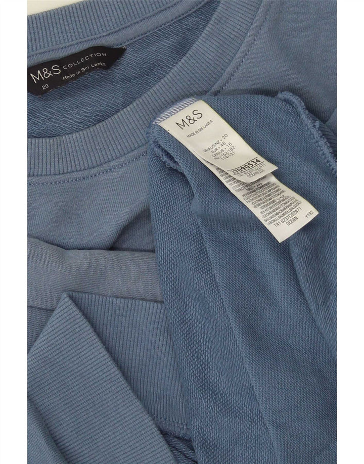 Marks & Spencer Sudadera para Mujer Jersey UK 20 2XL Algodón Azul
