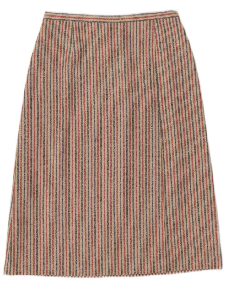 Falda midi vintage para mujer W27 pequeña rayas multicolores