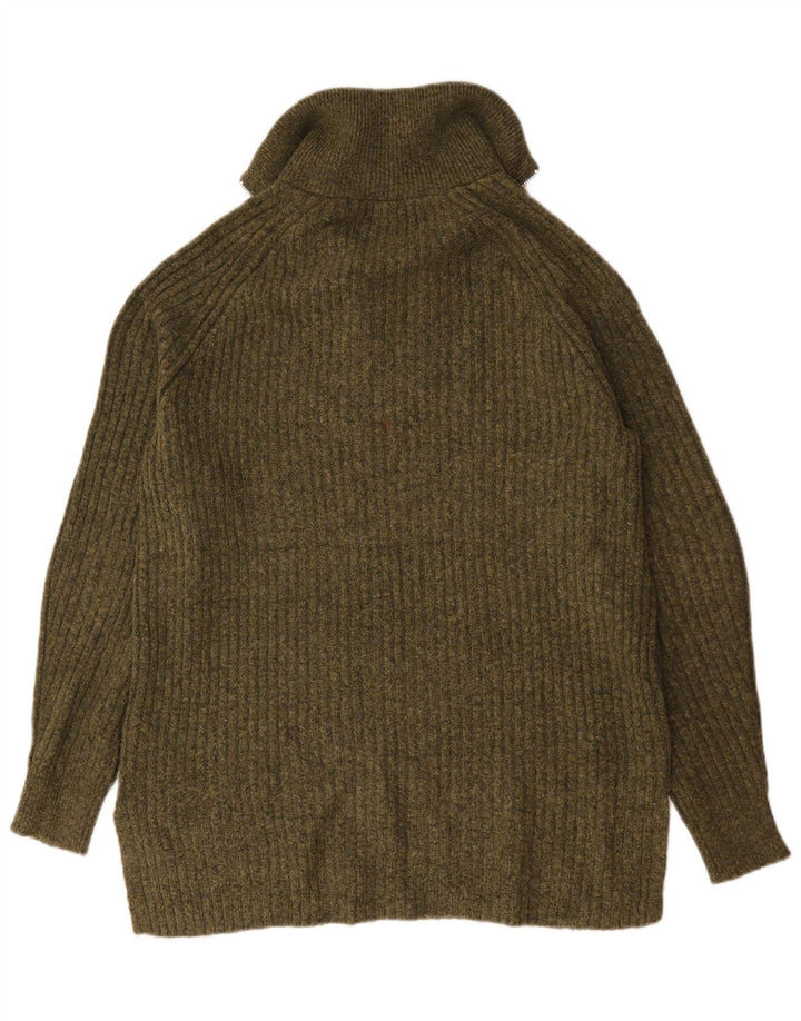 Marks & Spencer Suéter tipo jersey con cuello y cremallera para hombre Acrílico caqui mediano