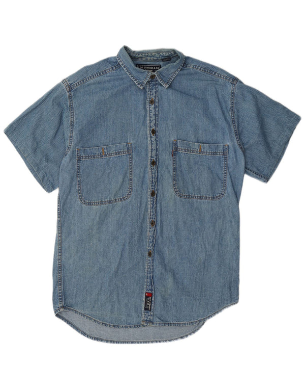 Levi's Hombre Camisa Vaquera De Manga Corta Algodón Azul Medio