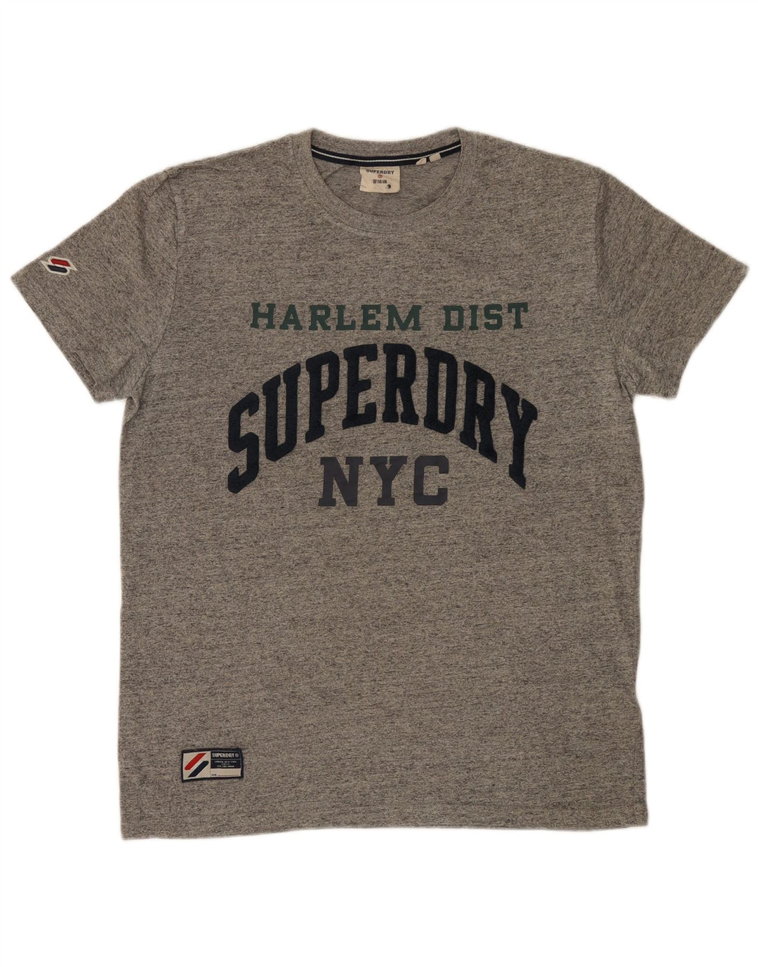 Superdry Camiseta estampada de algodón moteado en gris medio para hombre