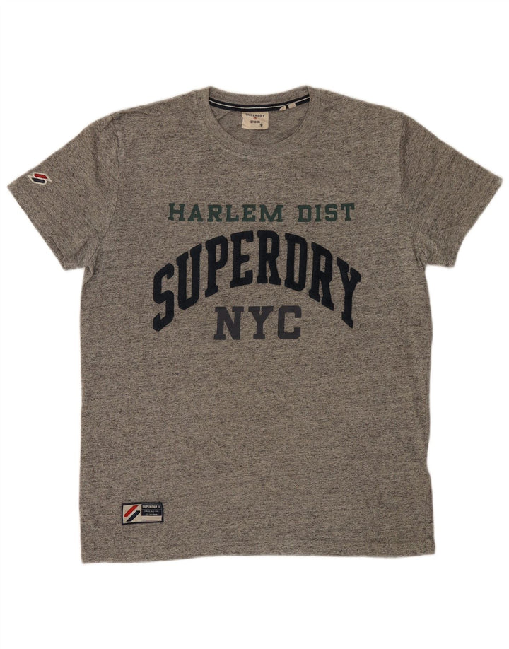 Superdry Camiseta estampada de algodón moteado en gris medio para hombre