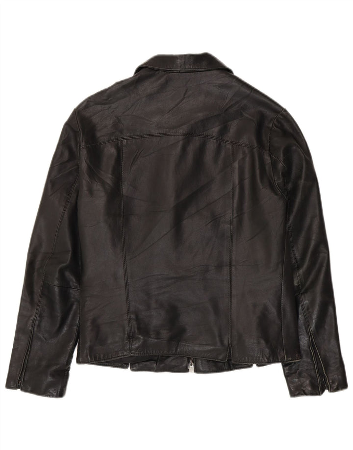 VINTAGE Chaqueta de cuero para mujer IT 42 Cuero negro mediano