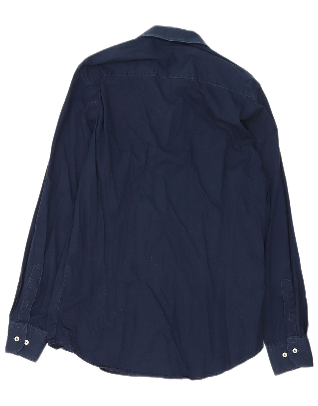 Camisa Trussardi Hombre Talla 41/42 Grande Azul Marino Algodón