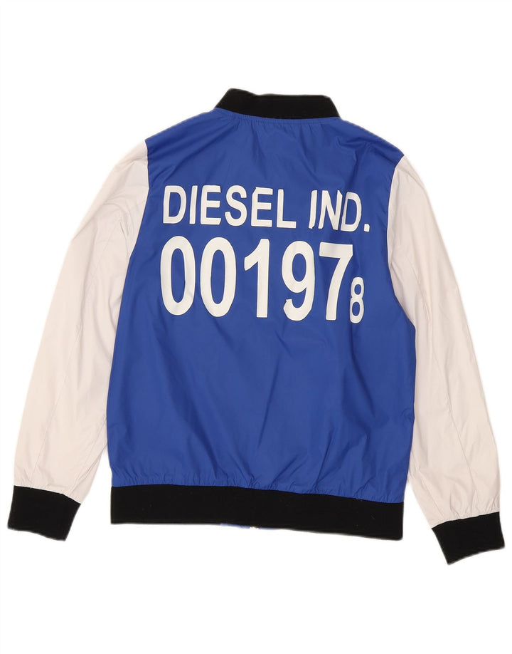Diesel Chaqueta bomber estampada para niños 11-12 años Nylon color block azul