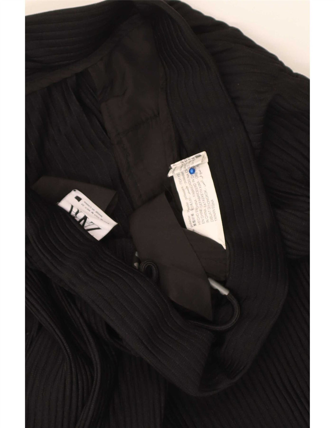 Zara Mujer Pantalón Casual Recto Mediano W32 L30 Negro Poliéster