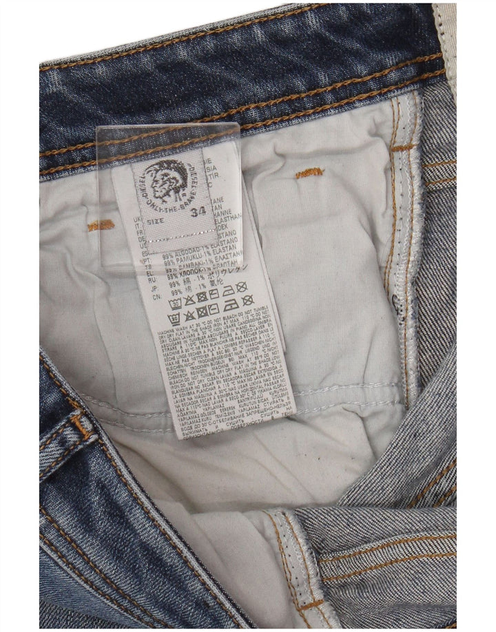 Diesel Hombre Bootcut Jeans W34 L34 Algodón Azul